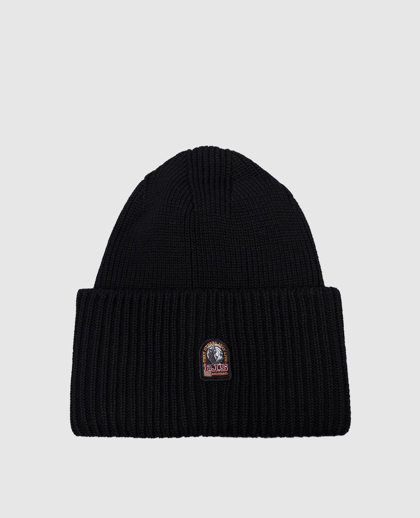 

Basic black wool cap with logo patch Parajumpers