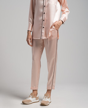 Kiton Pink pants with contrasting edging D52122K04S46
