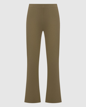 JOSEPH Khaki flared pants with silk JF008252