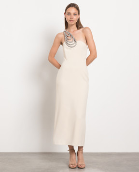 David Koma Beige midi dress with crystals SS23DK32DB