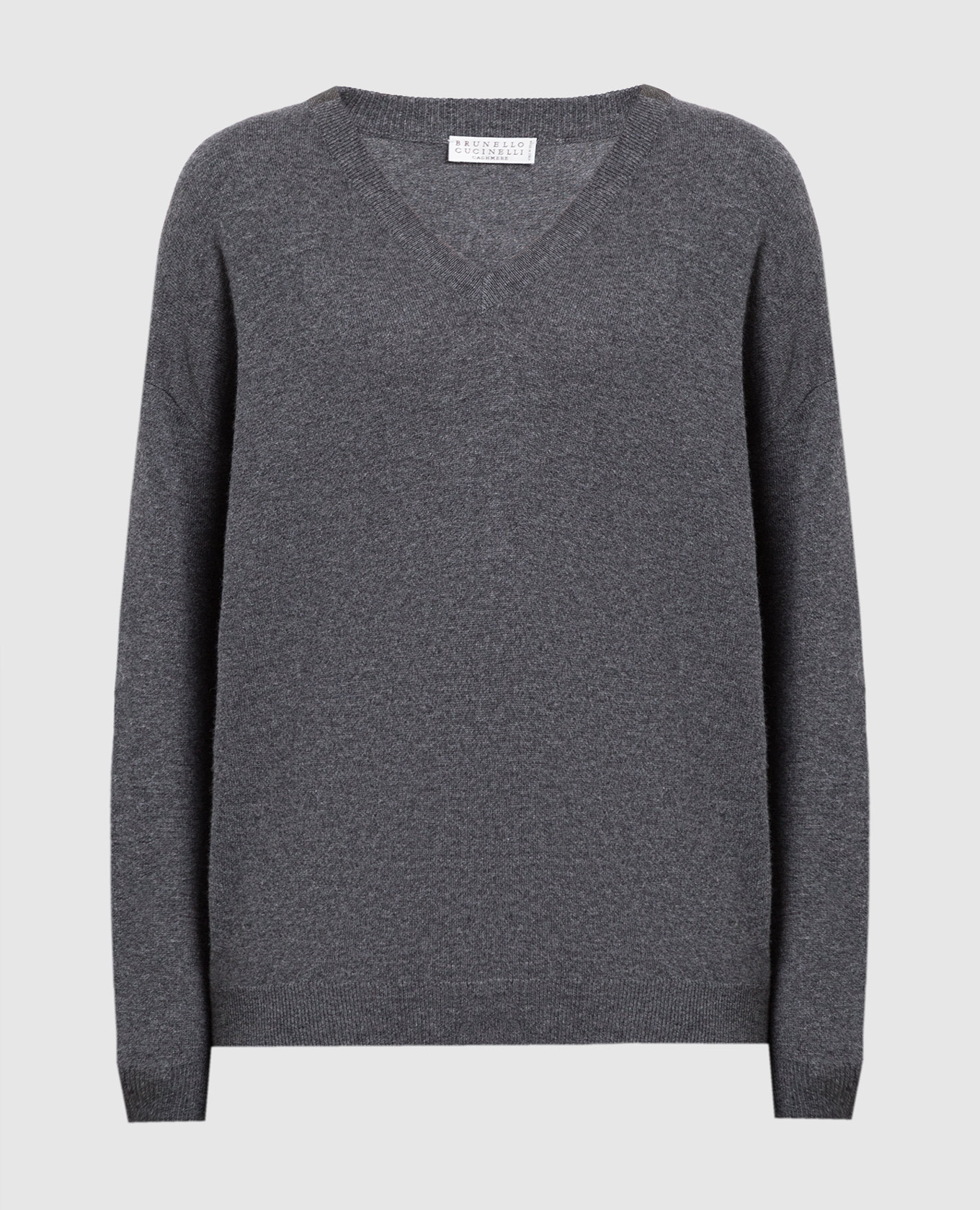 

Dark gray cashmere pullover with eco-brass Brunello Cucinelli, Grey