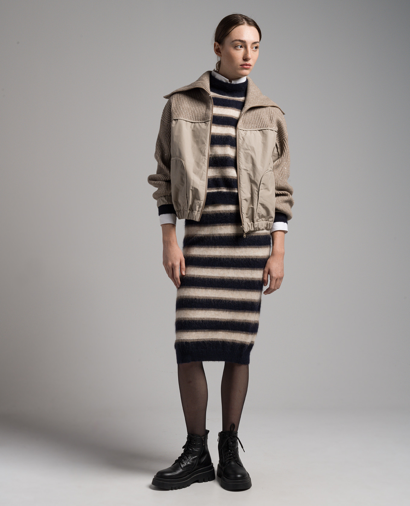 

Striped midi skirt Brunello Cucinelli, Blue