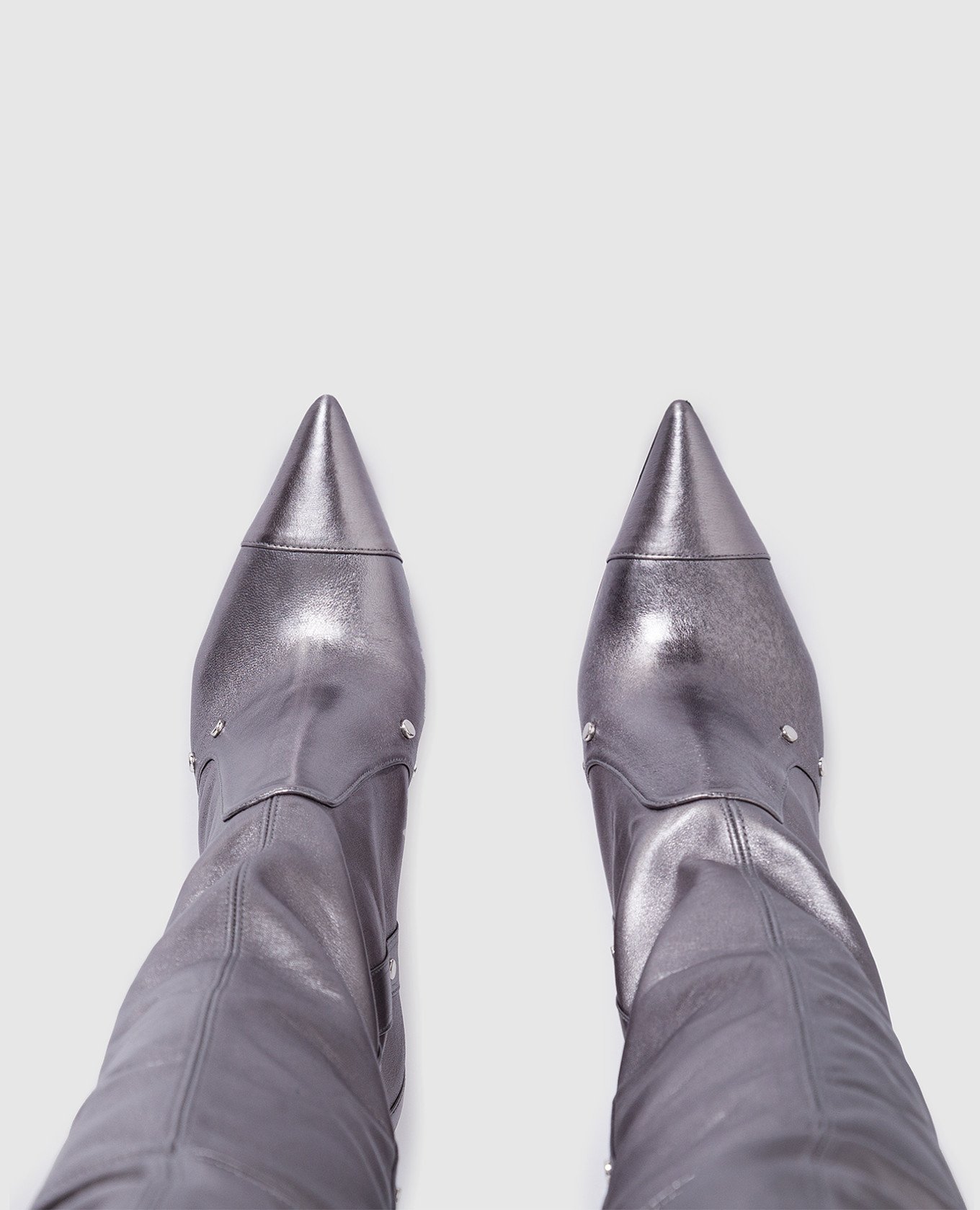 

Silver Ultrstrt Mvrick Leather Boots Stuart Weitzman