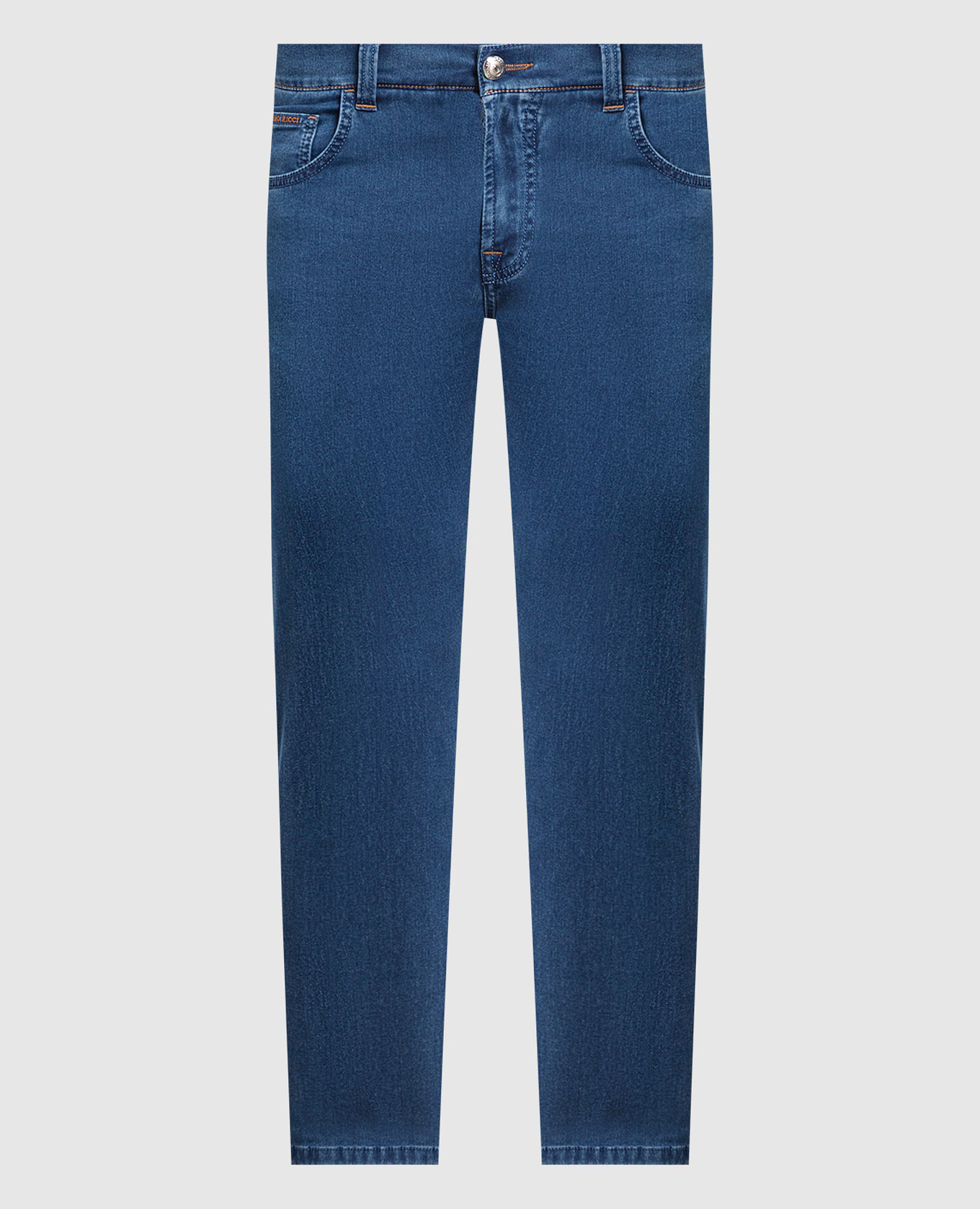 

Blue jeans with logo patch Stefano Ricci
