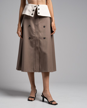 Rokh Brown skirt with a belt R2CA119VM