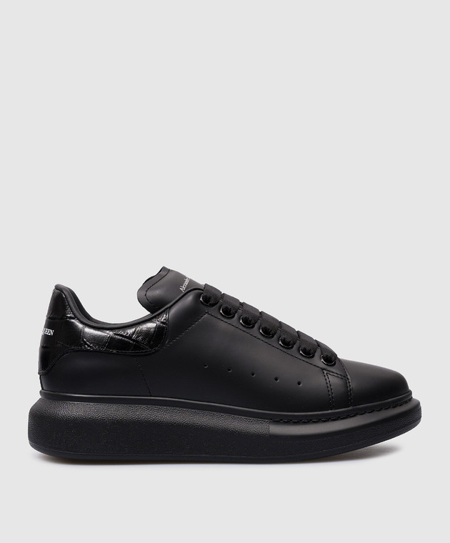 Black leather alexander mcqueen trainers online