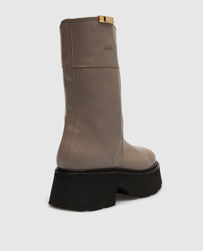N21 Brown leather boots 23ISP04500450