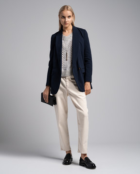 Brunello Cucinelli Blue jacket with monil chain M0R242204