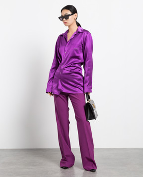 Off-White Purple pants with logo patch OWCA161F22FAB002