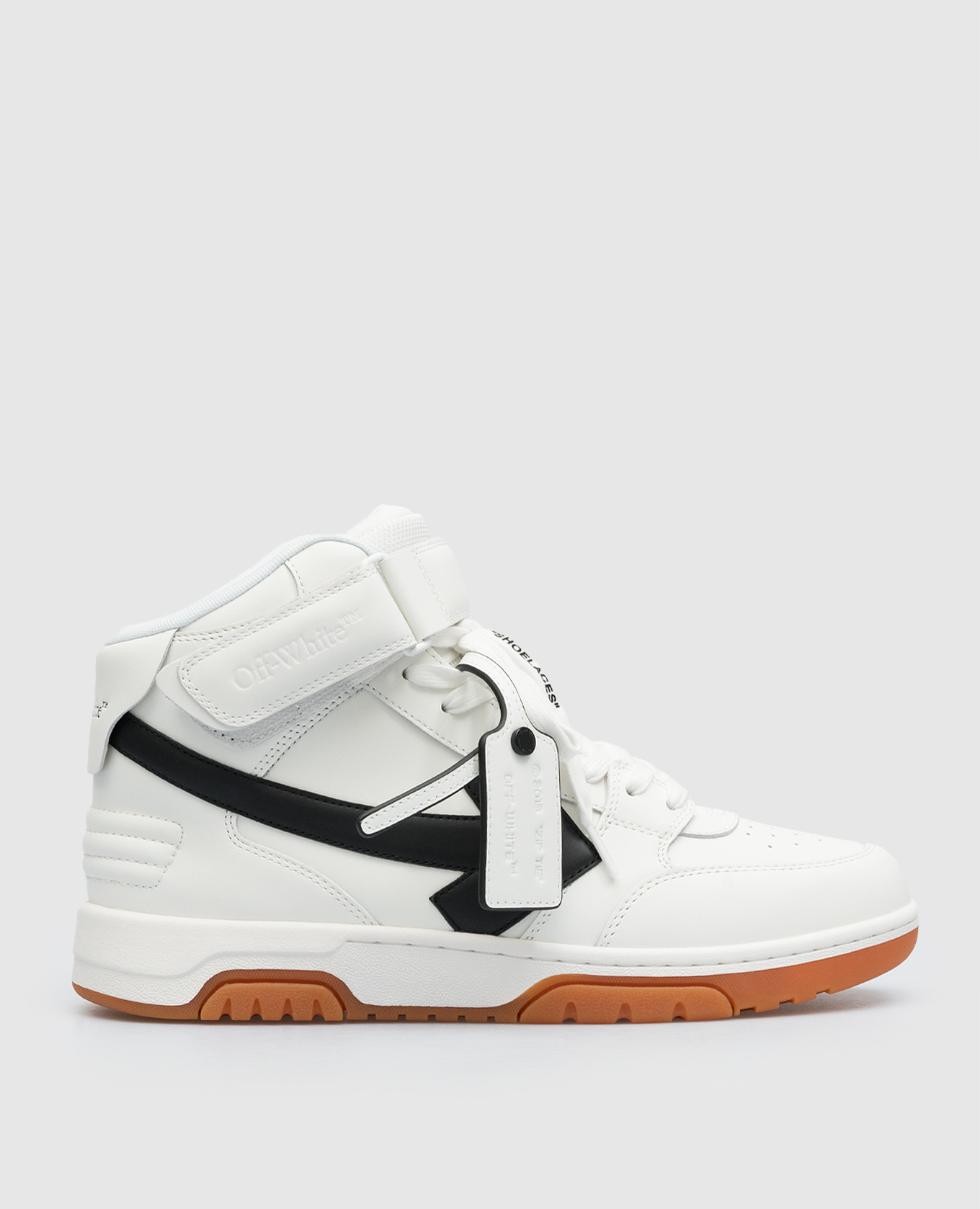 

Out Of Office white leather high top with logo Off-White