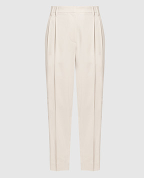 Brunello Cucinelli Light beige trousers with monil chain MB045P8165