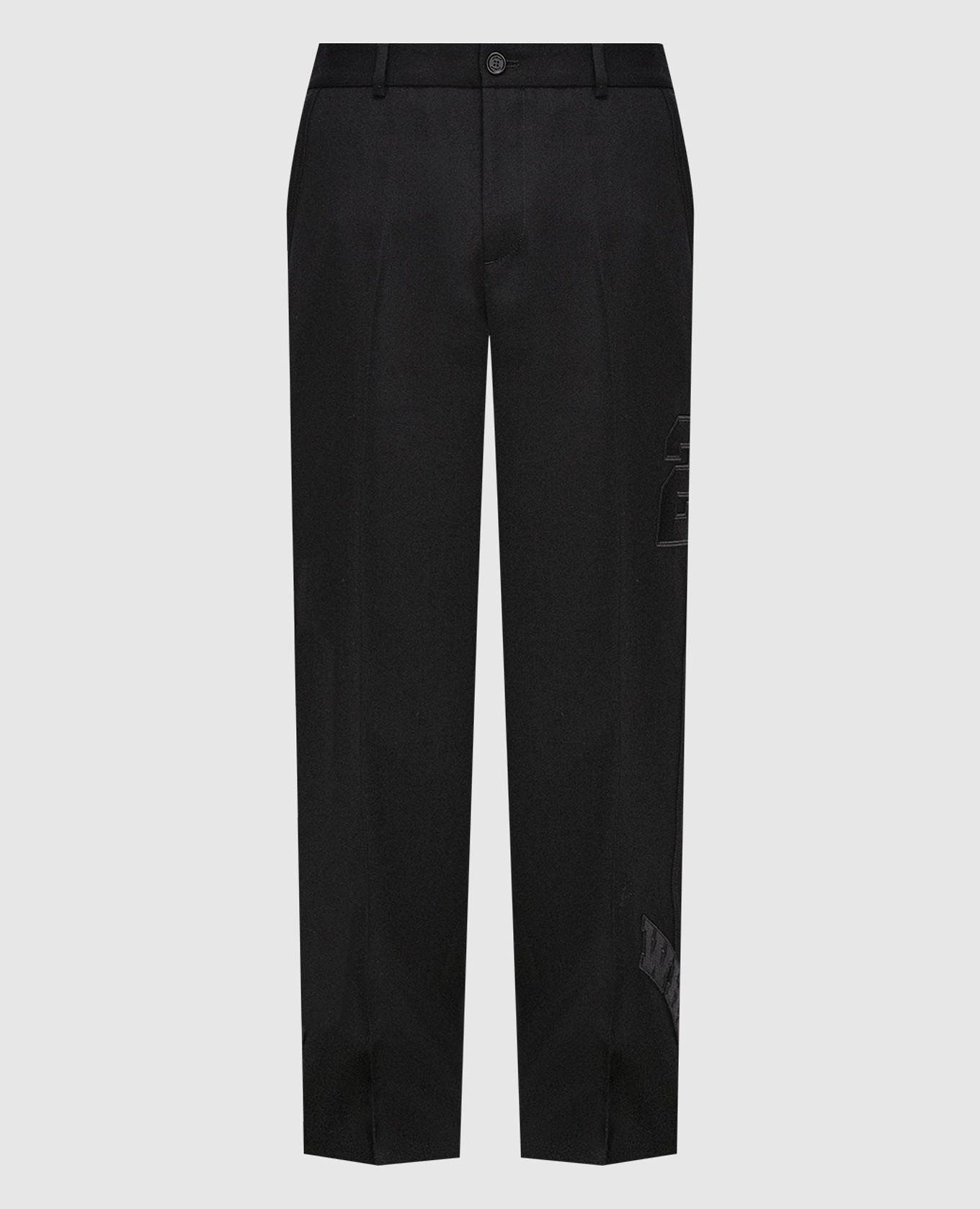 

Black pants made of wool with appliqués Off-White