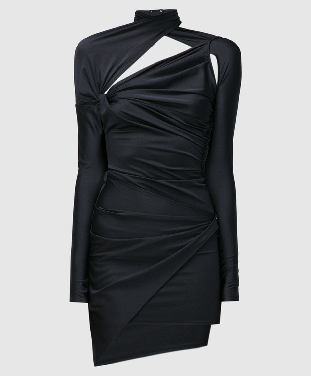 coperni long asymmetric draped dress Coperni Belted Asymmetric Draped Halterneck Maxi Dress in Black