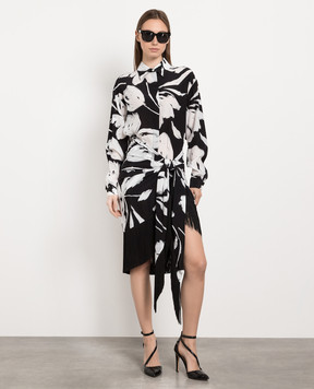 Michael Kors Black silk blouse with floral print CWA7250216