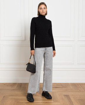 Babe Pay Pls Black sweater made of cashmere in a textured pattern MD9701305341TR