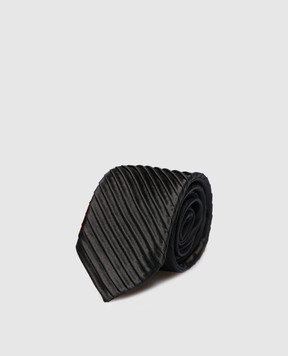 Stefano Ricci Children's black tie made of silk with pleating YCP12UUNIR