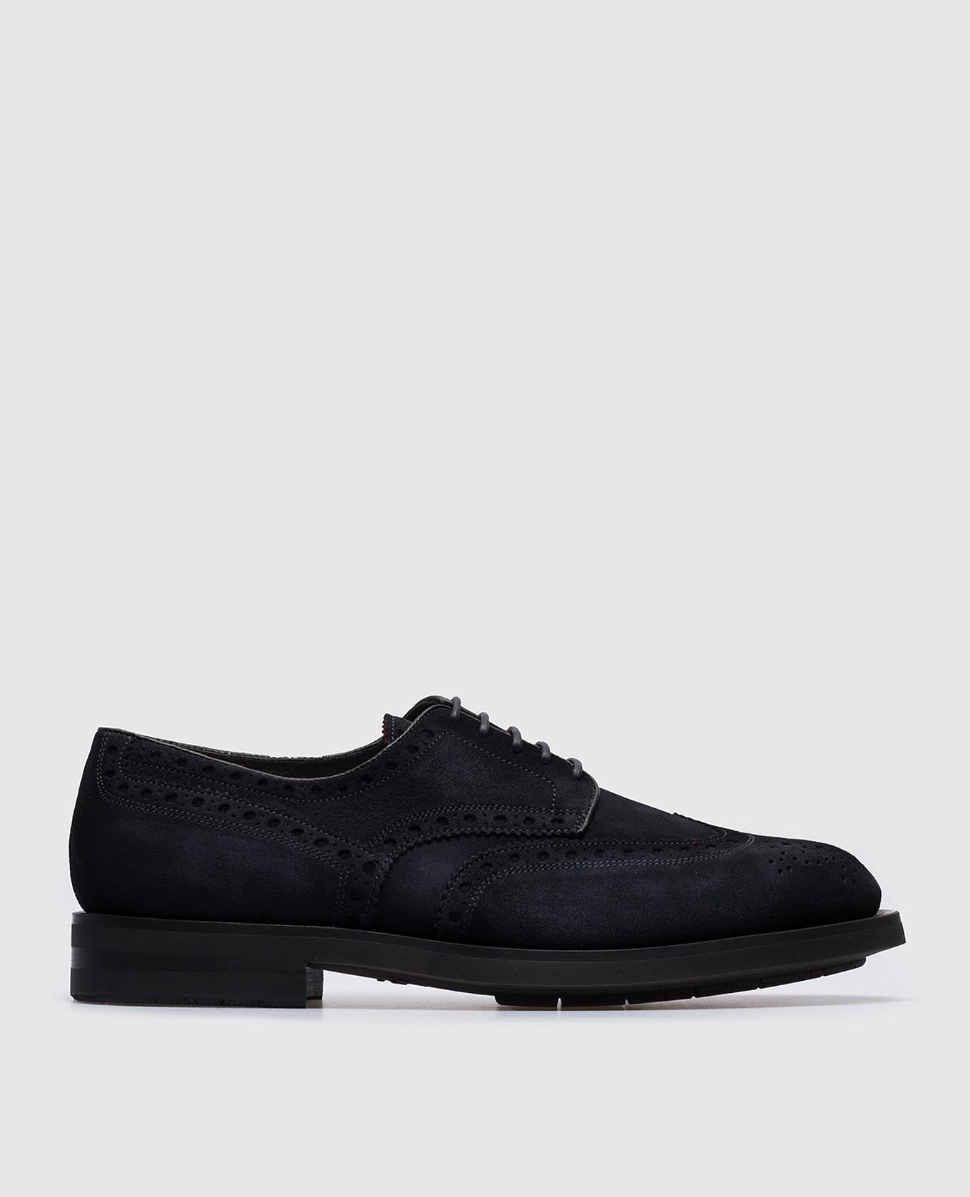 

Blue suede brogues Santoni, Синий