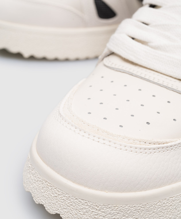 Off-White - Białe sneakersy Midtop Sponge wykonane ze skóry