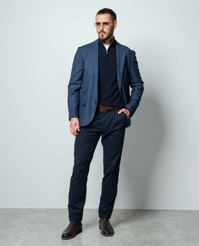 Cashmere&Whiskey Blue merino wool jumper 77397