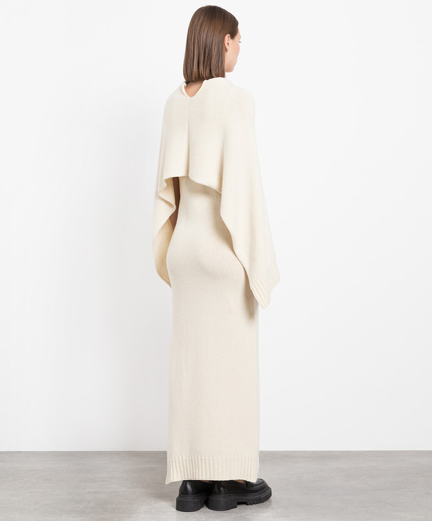 Jil Sander - Beige dress made of wool with a brooch