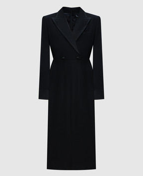 Dolce&Gabbana Black wool and silk dress with slit F6DDXTGDB0R