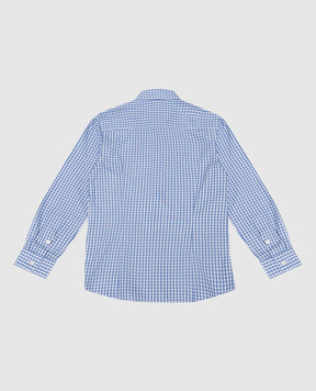 Stefano Ricci Children's blue checked shirt YC004473LJ1863