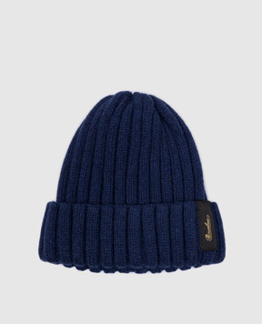 Borsalino Hill Blue Cashmere Beanie 13353EWS