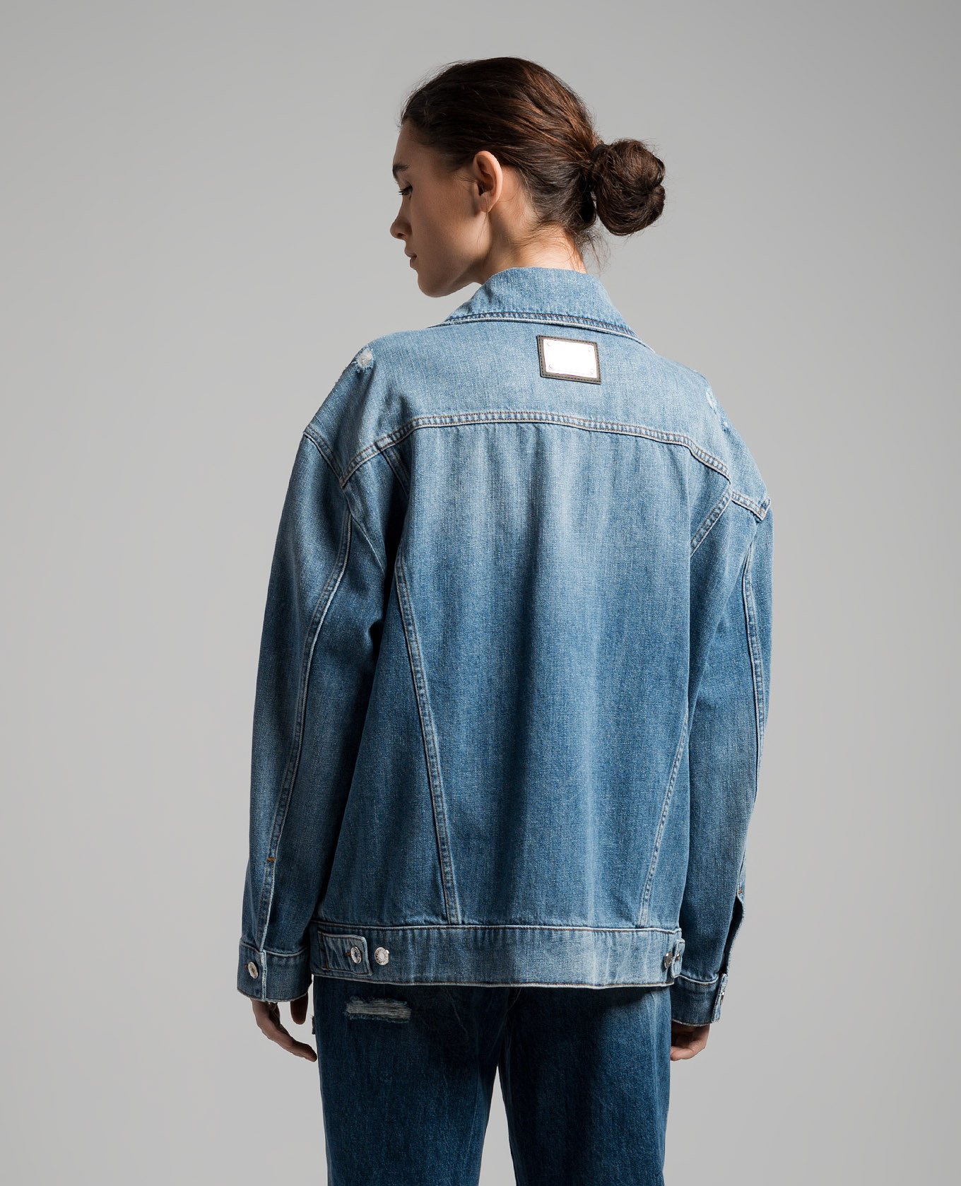 

Blue denim jacket with slits Dolce&Gabbana