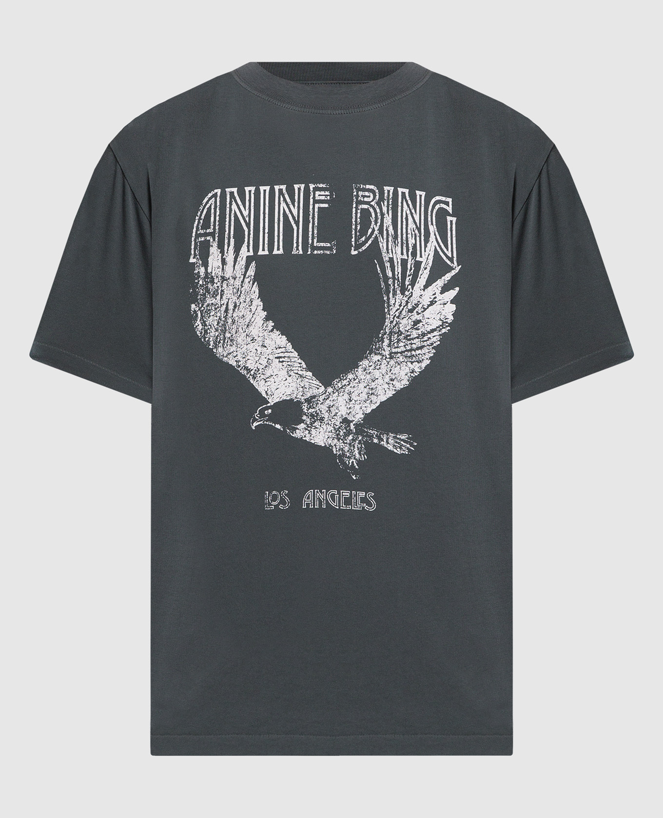 Anine Bing - Lili Tee Eagle Print Gray T-Shirt A082140003 - shop