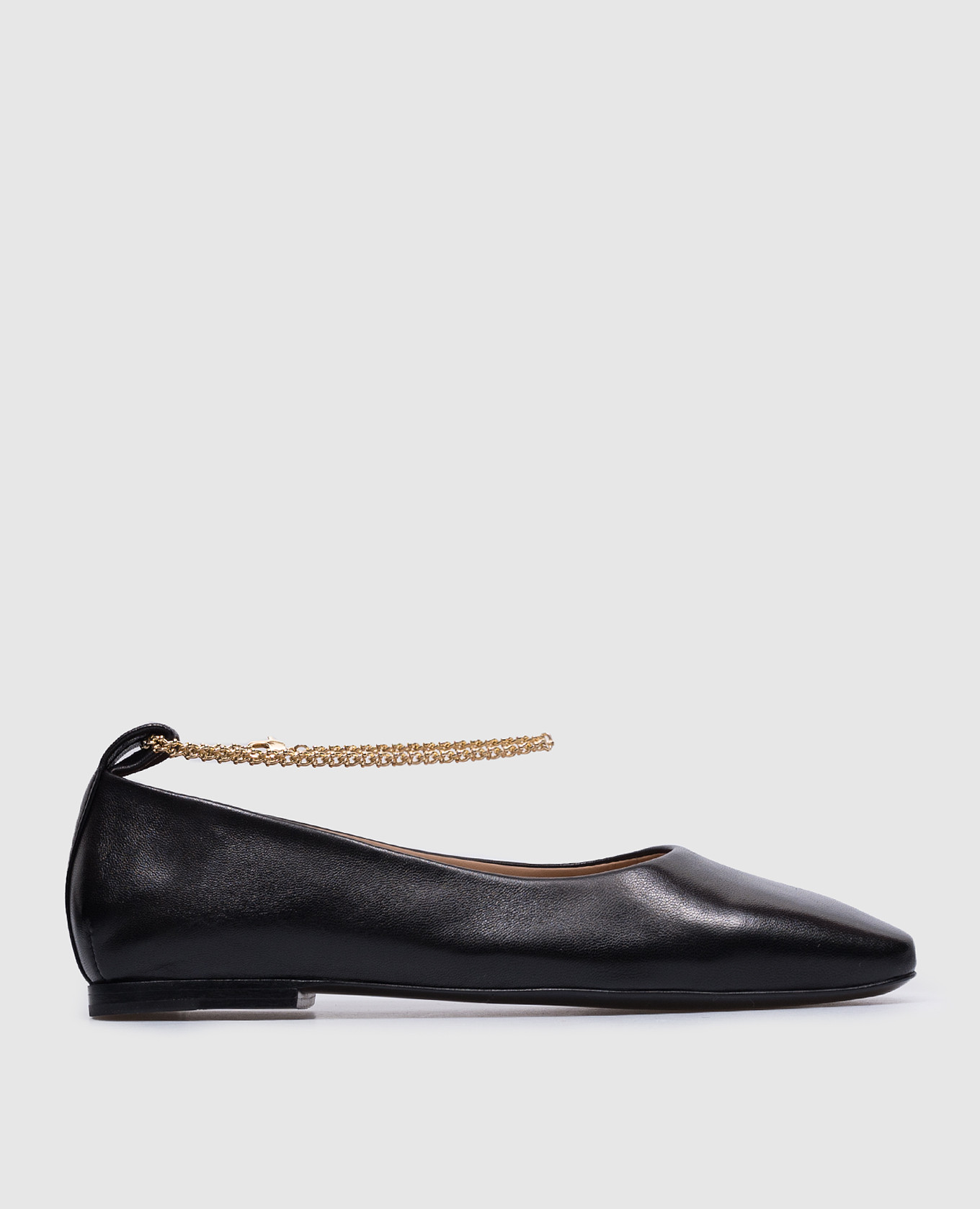 

Black leather ballet flats with an anklet Babe Pay Pls