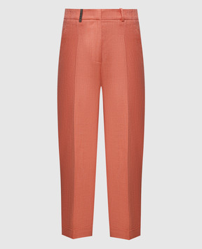 Peserico Orange pants with linen P0425802112