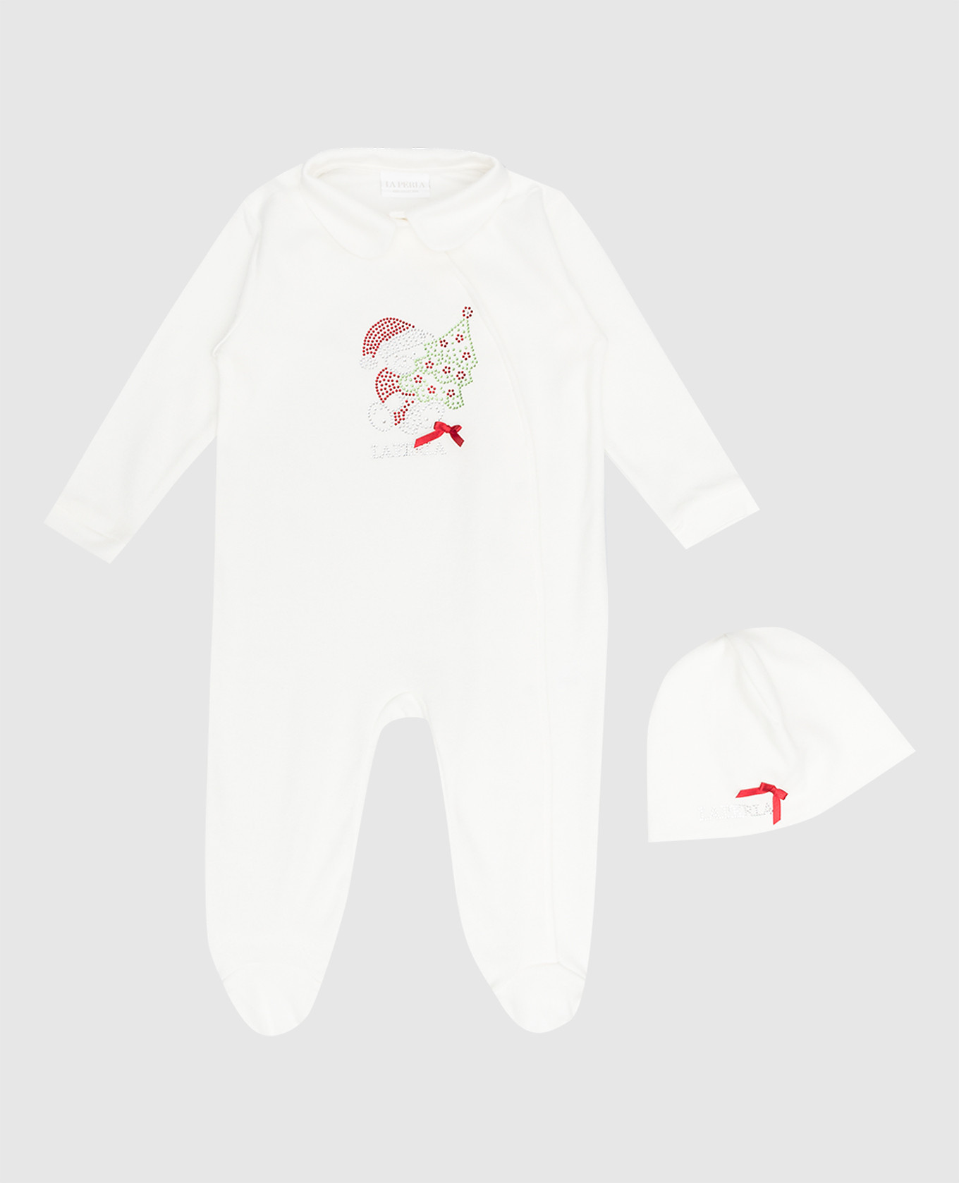 

Children's white set of overalls and a cap LA PERLA, Белый