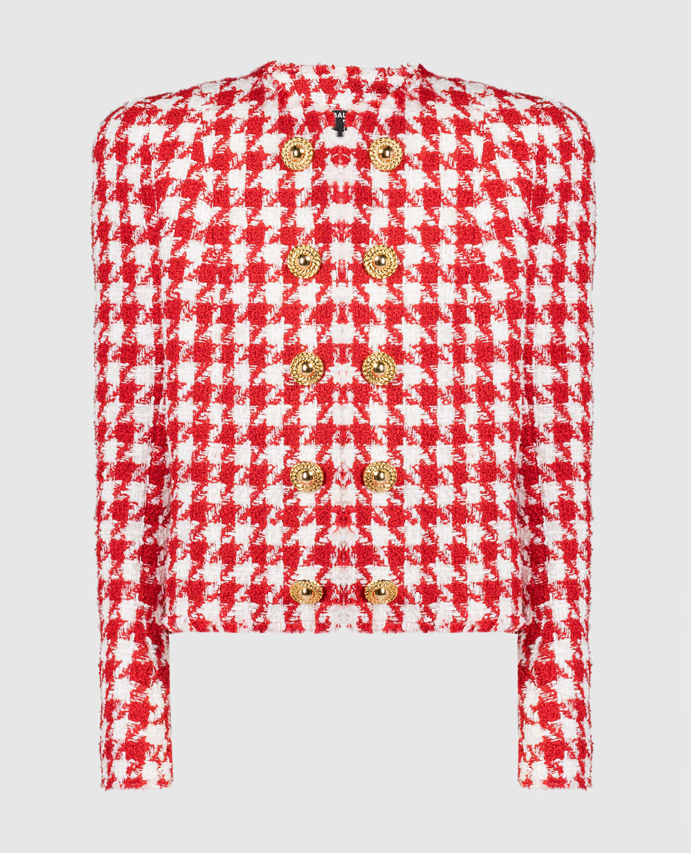 

Red tweed houndstooth jacket Balmain