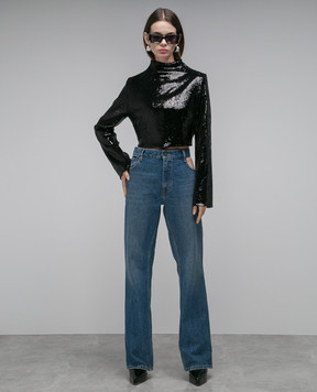 Gauchere Blue jeans with a curly neckline M22333030042