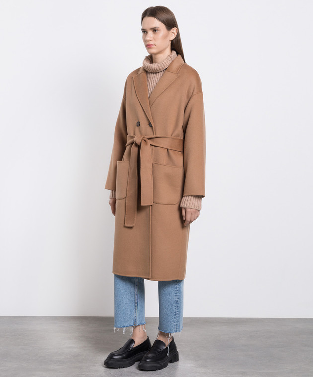 Anine Bing Brown double breasted Dylan coat in wool and cashmere A014001200 buy with Hungary delivery at Symbol