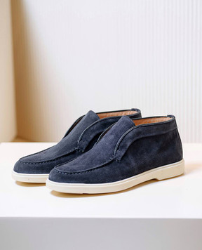 Santoni Blue suede deserts WUYA58458TISNPYL