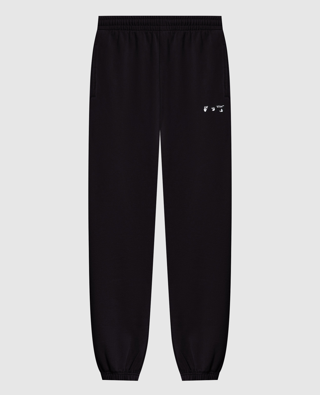 Off-White Black Cotton Joggers (Workout Pants)