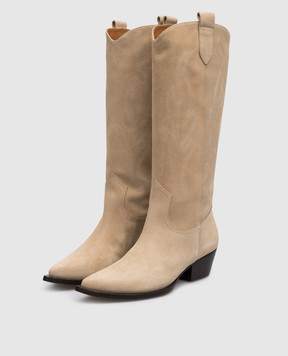 Babe Pay Pls Dallas beige suede boots with embroidery DALLASVELOURRICAMO