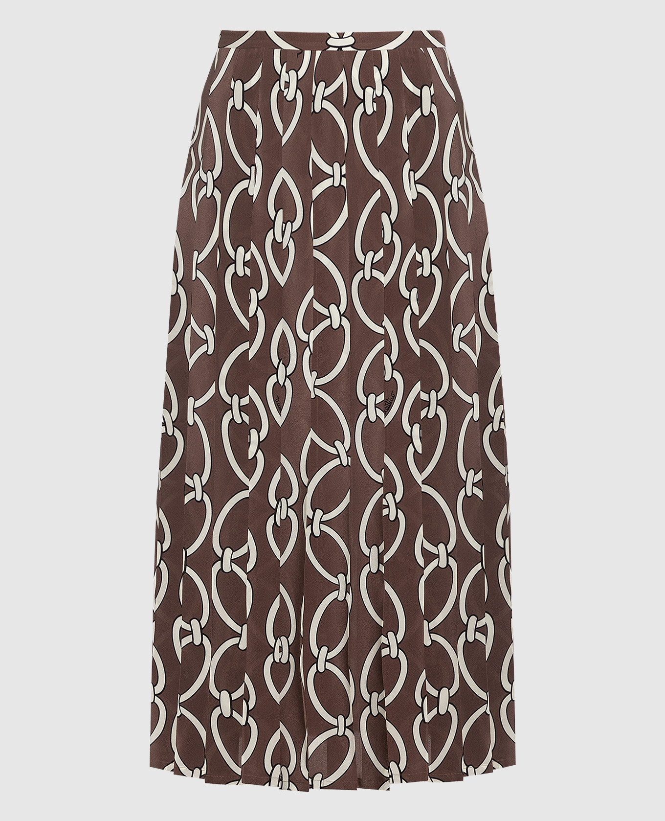 

Chain 1967 printed silk pleated skirt in brown Valentino