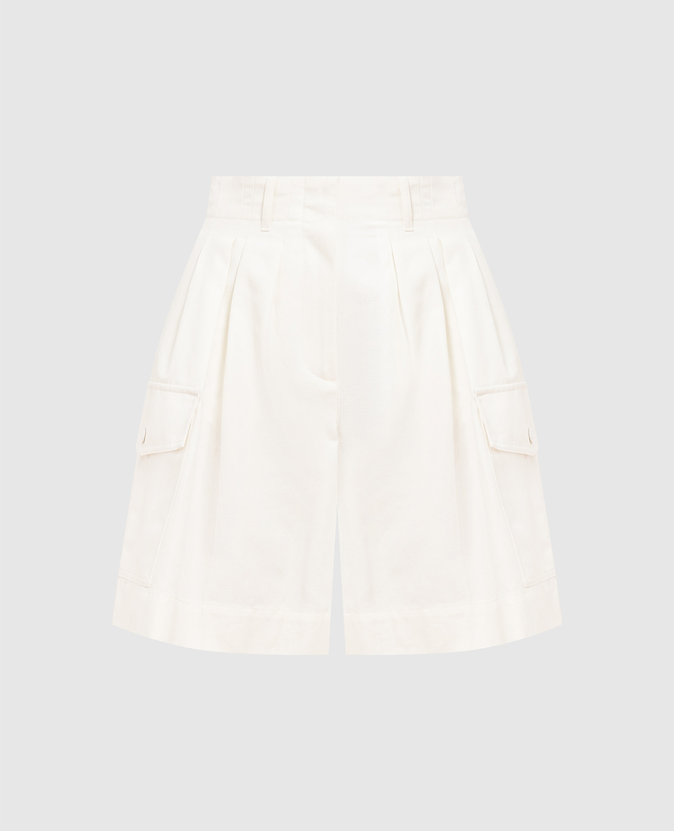 White shorts with tucks moncler