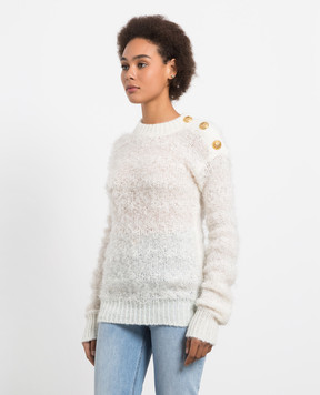 Balmain White wool and mohair jumper YF1KA031KC68