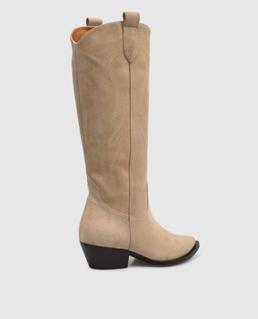 Babe Pay Pls Dallas beige suede boots with embroidery DALLASVELOURRICAMO