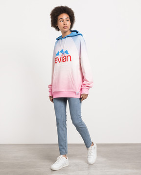 Balmain Balmain x Evian logo hoodie in pink AF2JT020GD01