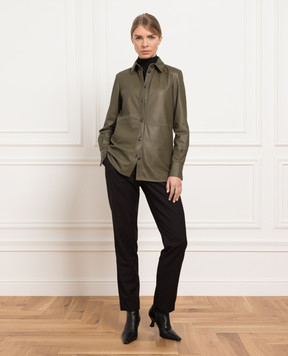 Simonetta Ravizza Khaki leather shirt TAMARA