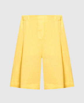 ANNECLAIRE Yellow linen shorts D0227405
