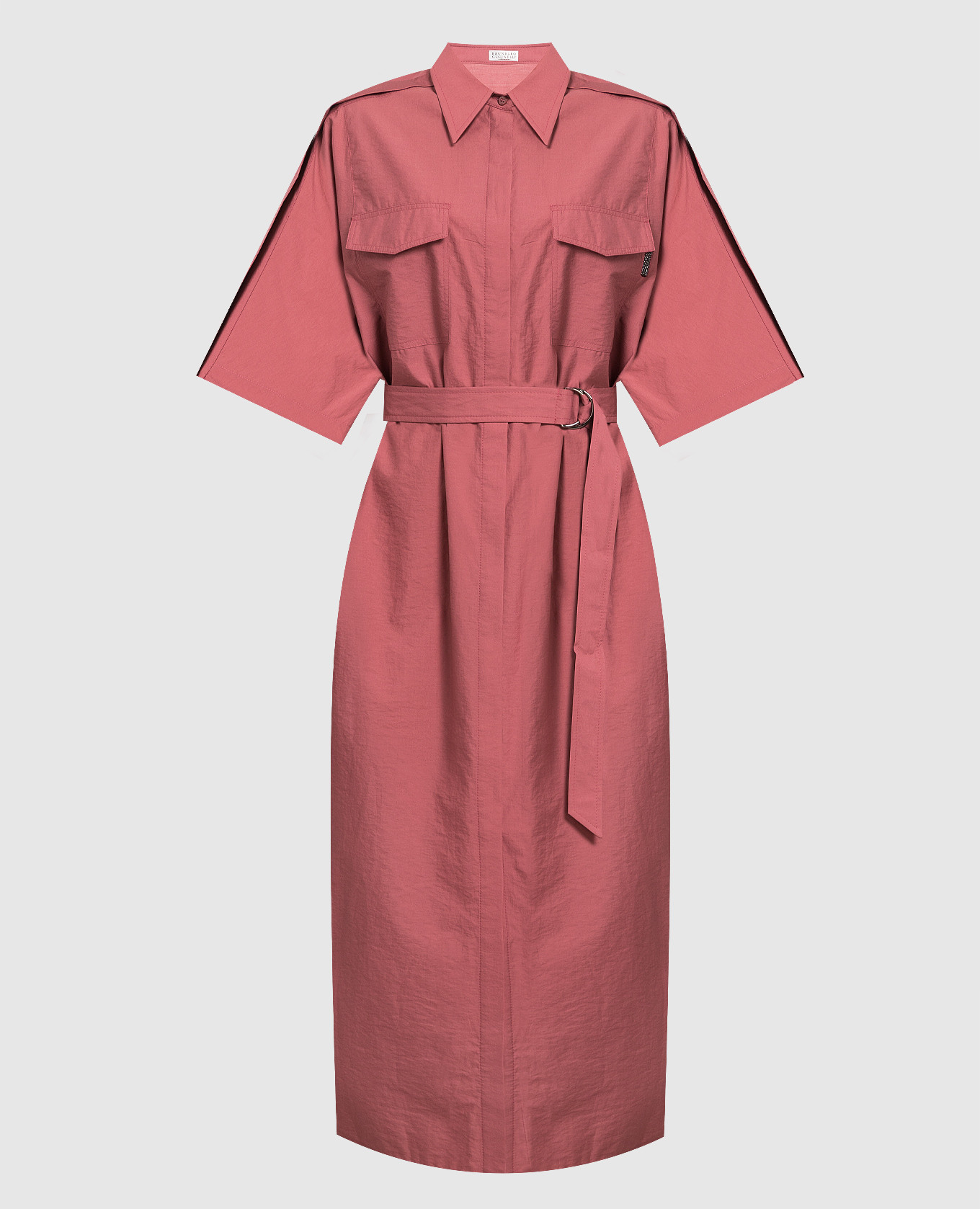 

Pink shirt dress with monil chain Brunello Cucinelli