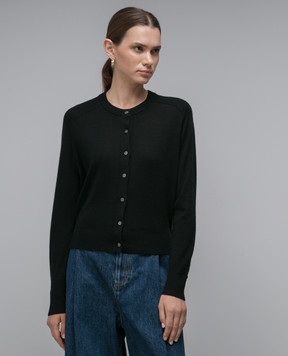 CO Black cashmere cardigan 7619LCM