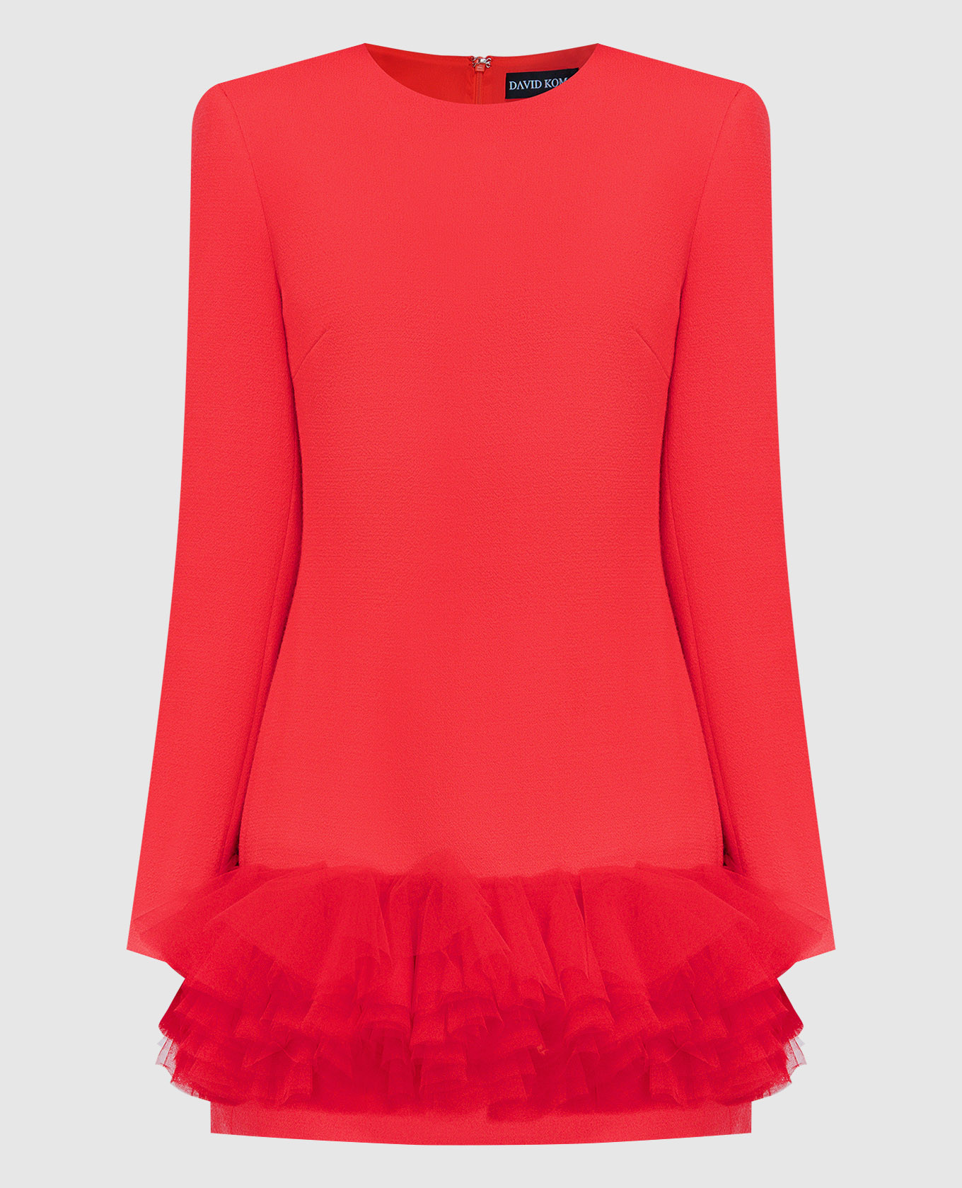

Red mini dress made of wool with frills David Koma