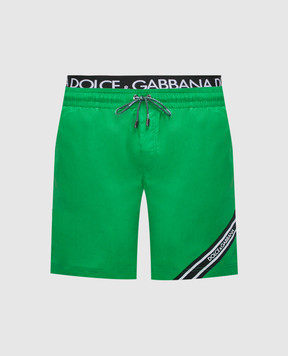 Dolce&Gabbana Green logo swim shorts M4E71TFUSFW