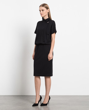 Brunello Cucinelli Black midi dress with lurex M41819A94P